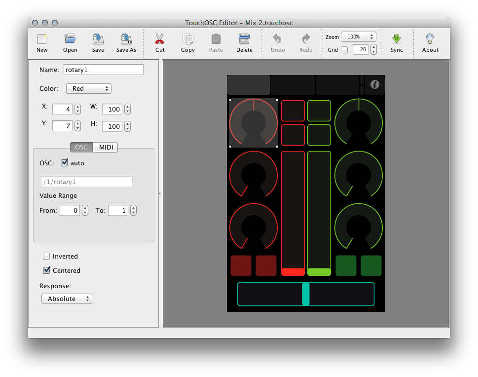 TouchOSC Editor screen